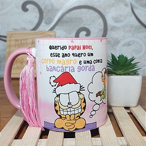 Caneca Natalina - Querido Papai Noel - Rosa