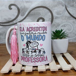 Caneca Dia dos Professores Flork mudar o mundo