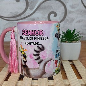 Caneca Meme Capivara Raivosa Caminhada Vida fitness - Rosa
