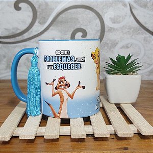 Caneca Alça e interior Azul - Hakuna Matata