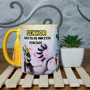 Caneca Meme Capivara Raivosa Caminhada Vida fitness - Amarelo