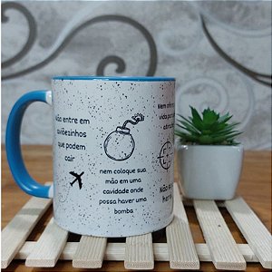 Caneca alça e interior Azul - Minha Pessoa Grey's Anatomy - Meredith e Yang  - Versão Masculina