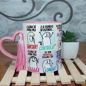 Caneca Alma ta doida pra surtar - alça coração