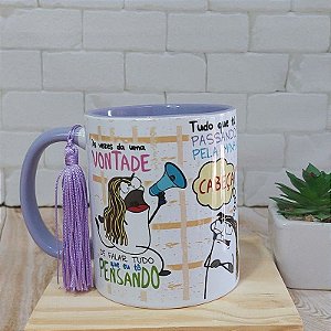 Caneca Meme as vezes da uma vontade de falar tudo