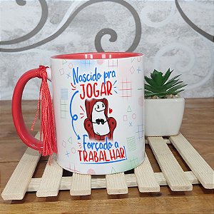 Caneca dia dos pais -Nascido para jogar videogame