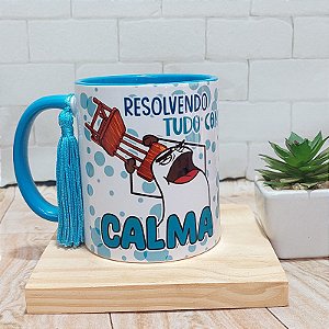 Caneca Resolvendo tudo com Calma - Meme datena