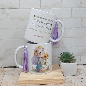 Caneca mulher de fé - versículos bíblicos - dia da mulher