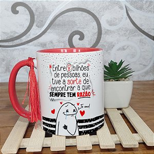 Caneca para namorados flork - entre 8 bilhoes de pessoas
