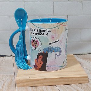 Caneca para namorados ela é perfeita e divertida - Aladdin e Jasmine
