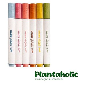 Marca Texto com corpo reciclado Plantaholic 6 Cores - Leo Arte