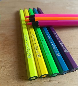 LÁPIS DE COR BIG NEON HARRY POTTER 8 CORES SEXTAVADO -LEO&LEO