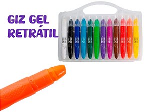Giz De Cera Retrátil Color Gel 12 Cores - Leo&leo