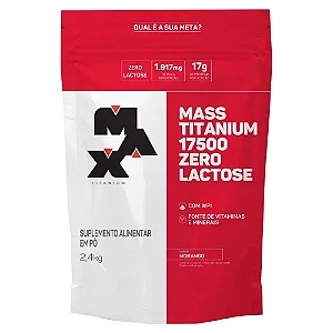 MASS TITANIUM 17500 ZERO LACTOSE REFIL 2,4KG MORANGO