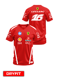 Camiseta Dryfit Ferrari 2026 - Charles Leclerc - Vermelho