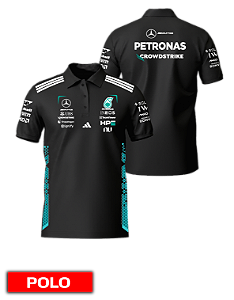 Camiseta Polo Mercedes 2026 - Team - Preto