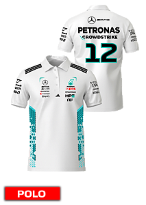 Camiseta Polo Mercedes 2026 - Kimi Antonelli - Branco