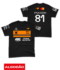 Camiseta Algodão Mclaren 2026 - Oscar Piastri - Preto ( EDITION )