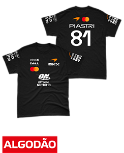 Camiseta Algodão Mclaren 2026 - Oscar Piastri - Preto