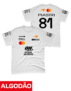Camiseta Algodão Mclaren 2026 - Oscar Piastri - Branco