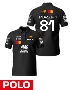 Camiseta Polo Mclaren 2026 - Oscar Piastri - Preto
