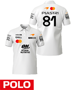 Camiseta Polo Mclaren 2026 - Oscar Piastri - Branco