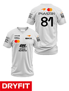 Camiseta Dryfit Mclaren 2026 - Oscar Piastri - Branco