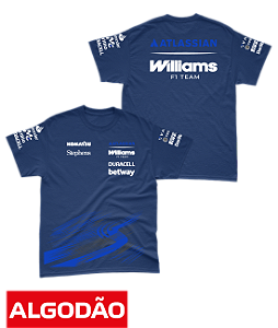 Camiseta Algodão Williams 2026 - Team - Azul Marinho