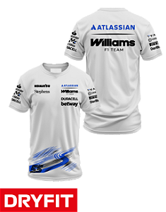 Camiseta Dryfit Williams 2026 - Carlos Sainz - Branco