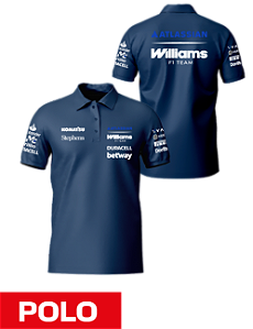 Camiseta Polo Williams 2026 - Team - Azul Marinho