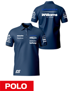 Camiseta Polo Williams 2026 - Carlos Sainz - Azul Marinho