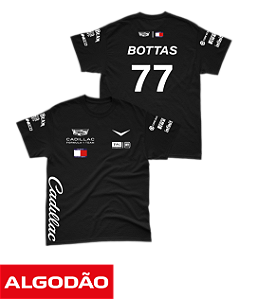 Camiseta Algodão Cadillac 2026 - Valteri Bottas - Preto