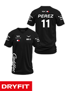 Camiseta Dryfit Cadillac 2026 - Sergio Perez - Preto