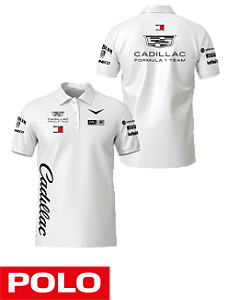 Camiseta Polo Cadillac 2026 - Team - Branco