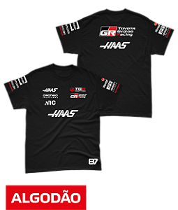 Camiseta Algodão Haas F1 Team 2026 - Oliver Bearman - Preto