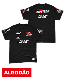 Camiseta Algodão Haas F1 Team 2026 - Esteban Ocon - Preto