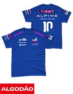 Camiseta Algodão Alpine F1 Team 2026 - Pierre Gasly - Azul Royal