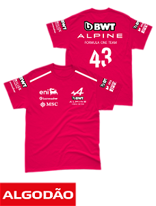 Camiseta Algodão Alpine F1 Team 2026 - F.Colapinto - Rosa Pink