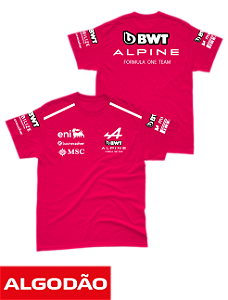 Camiseta Algodão Alpine F1 Team 2026 - Team - Rosa Pink