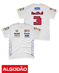 Camiseta Algodão Red Bull Ford 2026 - Max Verstappen - Branco
