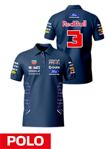 Camiseta Polo Red Bull Ford 2026 - Max Verstappen - Azul Marinho