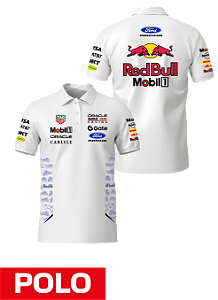 Camiseta Polo Red Bull Ford 2026 - Team - Branco