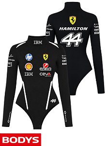 Body Feminino - Ferrari 2026 - Lewis Hamilton - Preto