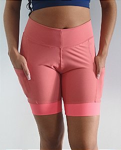 Bermuda Suplex Corrida Fitness Maratona Academia Treino Cós Alto C/ Bolsos