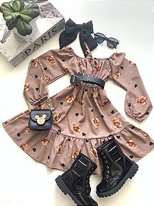 VESTIDO URSO BEGE