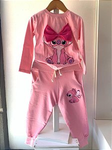Conjunto Stitch Rosa