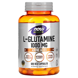 L-Glutamina 1.000mg, 120 Cáps Vegetais Now Sport Original
