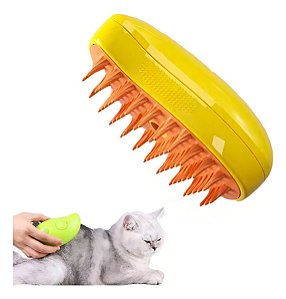 Escova Pet Vaporizadora Elétrica 3 Em 1 Gato E Caes Original