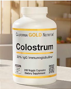 Colostro 20% IgG Califórnia Gold 240 Cáps Imunidade, Saúde Intestinal e Antioxidantes Original✅