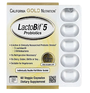 Lactobif 5 Bilhões 60 Cápsulas – Probiótico Premium | Original EUA✅