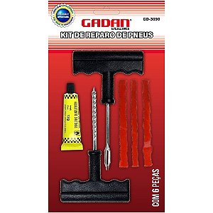 REPARO DE PNEU AUTOMOTICO KIT COM 6 PCS - GADAN